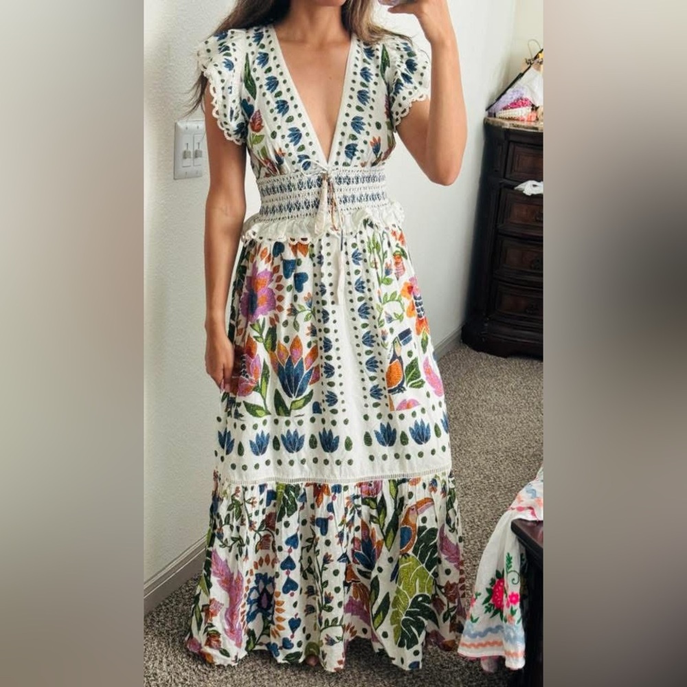 Farm Rio Summer Garden Dress XL - Picture 11 of 15